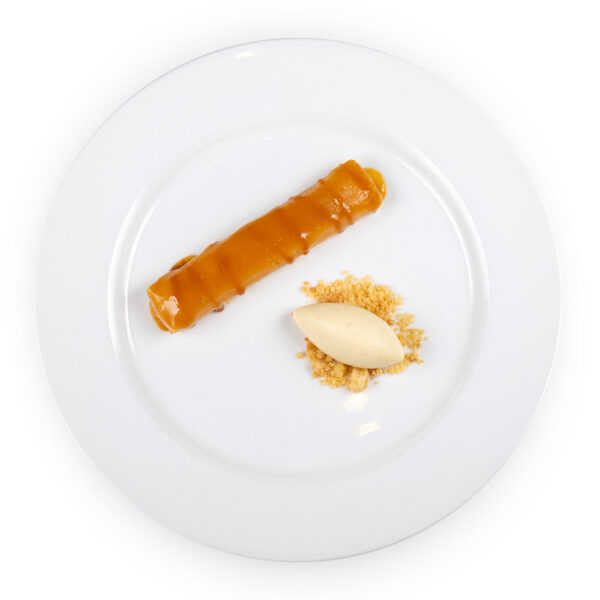 Dessert van kokos met karamel